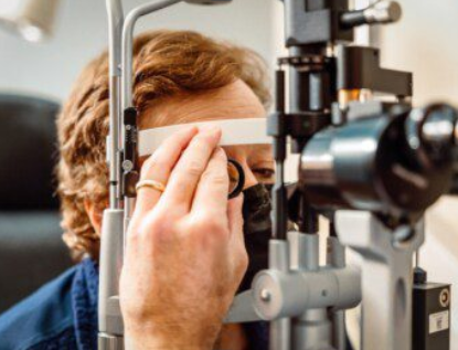 patient getting eye examination at FLEI