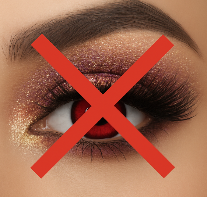 glitter, lenses & lashes: avoiding eye infections from halloween makeup 2 Halloween-colored-contacts-and-glittery-eye-shadow